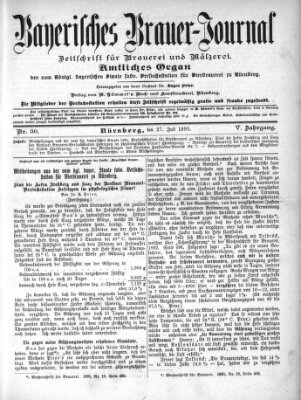 Bayerisches Brauer-Journal Samstag 27. Juli 1895