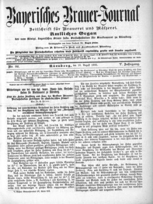 Bayerisches Brauer-Journal Samstag 10. August 1895