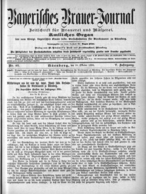 Bayerisches Brauer-Journal Samstag 26. Oktober 1895