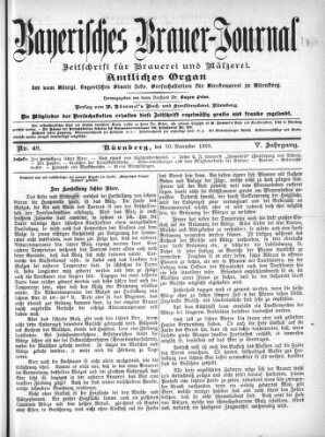 Bayerisches Brauer-Journal Samstag 30. November 1895