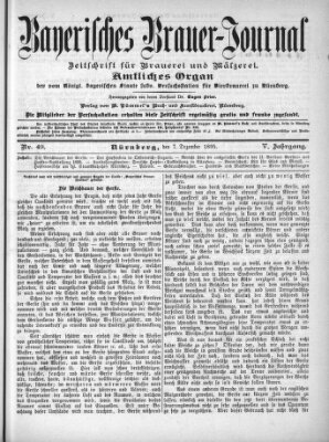 Bayerisches Brauer-Journal Samstag 7. Dezember 1895