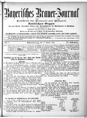 Bayerisches Brauer-Journal Samstag 15. Februar 1896