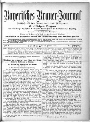 Bayerisches Brauer-Journal Samstag 22. Februar 1896