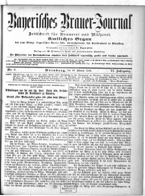 Bayerisches Brauer-Journal Samstag 29. Februar 1896