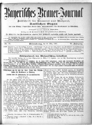 Bayerisches Brauer-Journal Samstag 28. März 1896