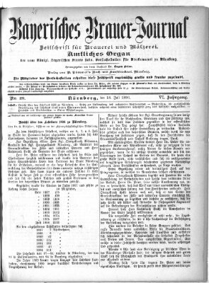 Bayerisches Brauer-Journal Samstag 18. Juli 1896