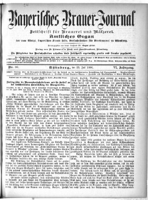 Bayerisches Brauer-Journal Samstag 25. Juli 1896