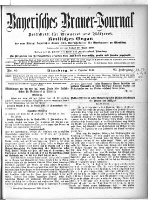 Bayerisches Brauer-Journal Samstag 5. Dezember 1896