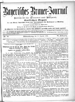 Bayerisches Brauer-Journal Samstag 12. Dezember 1896