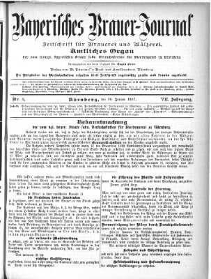 Bayerisches Brauer-Journal Samstag 30. Januar 1897