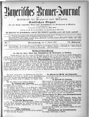 Bayerisches Brauer-Journal Samstag 13. Februar 1897