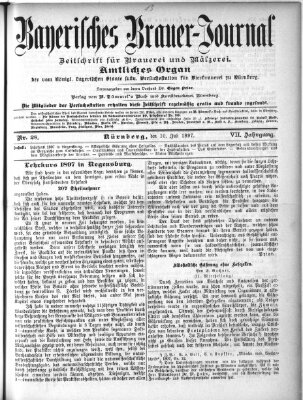 Bayerisches Brauer-Journal Samstag 10. Juli 1897