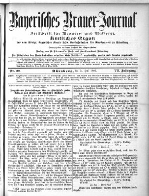 Bayerisches Brauer-Journal Samstag 24. Juli 1897