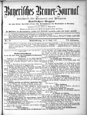 Bayerisches Brauer-Journal Samstag 28. August 1897