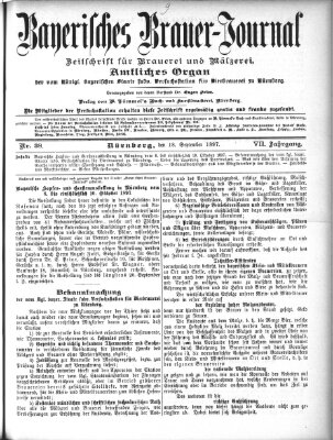 Bayerisches Brauer-Journal Samstag 18. September 1897