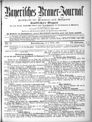 Bayerisches Brauer-Journal Samstag 9. Oktober 1897