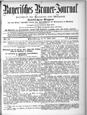 Bayerisches Brauer-Journal Samstag 30. Oktober 1897