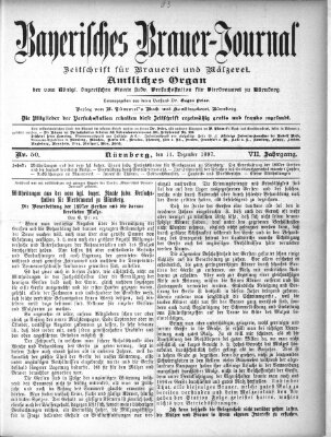 Bayerisches Brauer-Journal Samstag 11. Dezember 1897