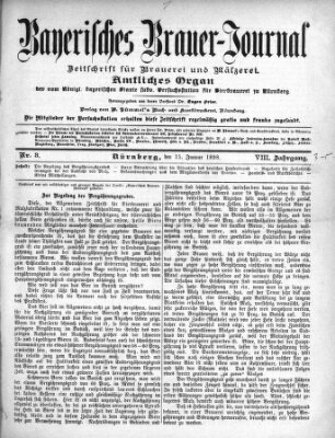 Bayerisches Brauer-Journal Samstag 15. Januar 1898