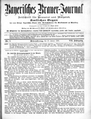 Bayerisches Brauer-Journal Samstag 29. Januar 1898