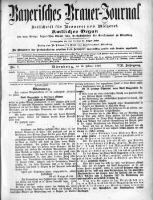 Bayerisches Brauer-Journal Samstag 12. Februar 1898