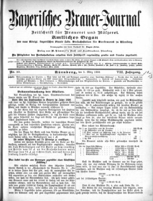 Bayerisches Brauer-Journal Samstag 5. März 1898