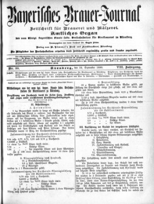 Bayerisches Brauer-Journal Samstag 24. September 1898