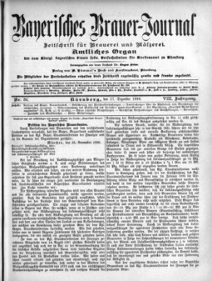 Bayerisches Brauer-Journal Samstag 17. Dezember 1898