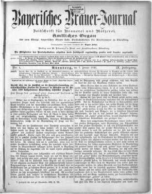 Bayerisches Brauer-Journal Samstag 7. Januar 1899