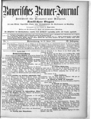 Bayerisches Brauer-Journal Samstag 28. Januar 1899