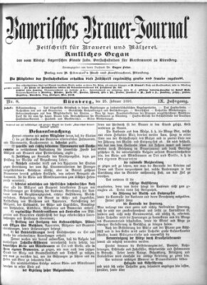 Bayerisches Brauer-Journal Samstag 25. Februar 1899