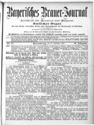 Bayerisches Brauer-Journal Samstag 30. September 1899