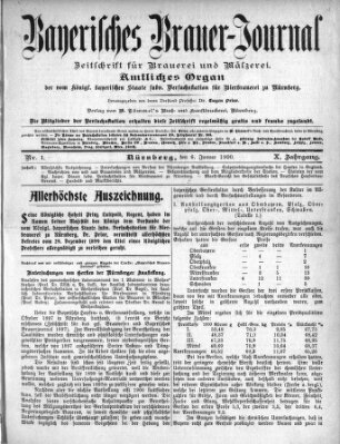 Bayerisches Brauer-Journal Samstag 6. Januar 1900