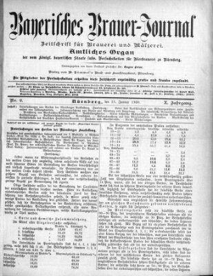 Bayerisches Brauer-Journal Freitag 13. Januar 1899