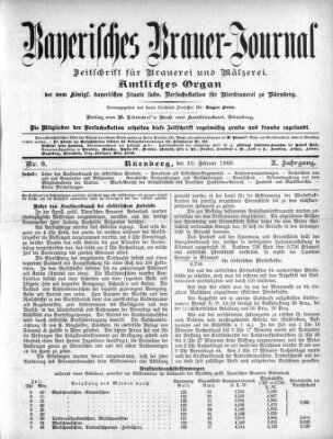 Bayerisches Brauer-Journal Samstag 10. Februar 1900