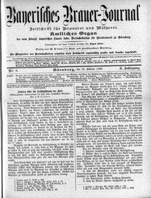 Bayerisches Brauer-Journal Samstag 24. Februar 1900