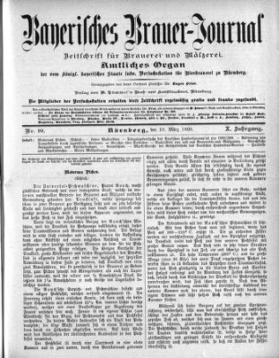 Bayerisches Brauer-Journal Samstag 10. März 1900