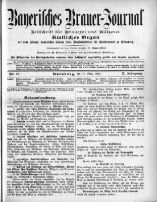 Bayerisches Brauer-Journal Samstag 31. März 1900