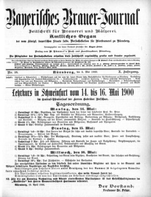 Bayerisches Brauer-Journal Samstag 5. Mai 1900