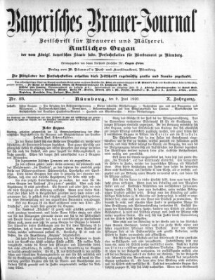 Bayerisches Brauer-Journal Samstag 9. Juni 1900