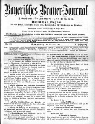 Bayerisches Brauer-Journal Samstag 30. Juni 1900