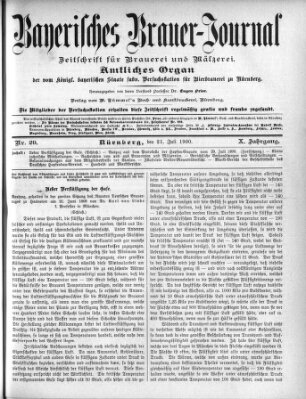 Bayerisches Brauer-Journal Samstag 21. Juli 1900