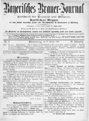 Bayerisches Brauer-Journal Samstag 23. Februar 1901