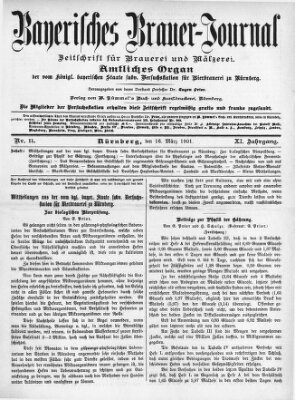 Bayerisches Brauer-Journal Samstag 16. März 1901