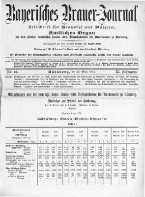 Bayerisches Brauer-Journal Samstag 23. März 1901