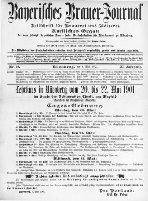 Bayerisches Brauer-Journal Samstag 4. Mai 1901