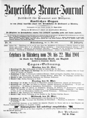 Bayerisches Brauer-Journal Saturday 11. May 1901