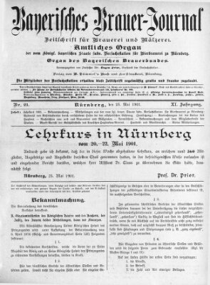 Bayerisches Brauer-Journal Samstag 25. Mai 1901