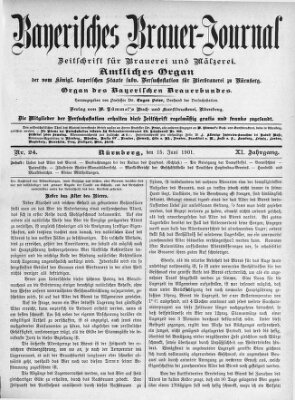 Bayerisches Brauer-Journal Samstag 15. Juni 1901