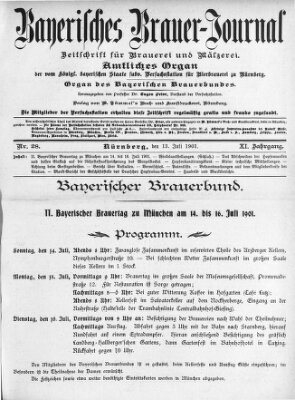 Bayerisches Brauer-Journal Samstag 13. Juli 1901